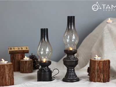 Mô hình đèn dầu cổ Vintage đốt nến tealight số 02